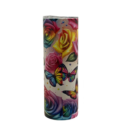 20 oz Colorful Roses Sublimation Tumbler