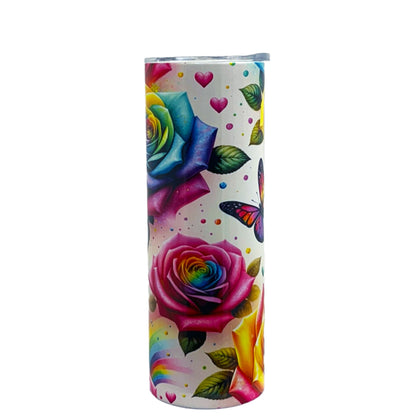 20 oz Colorful Roses Sublimation Tumbler