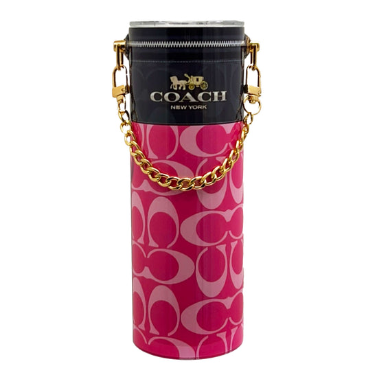 20 oz Pink and Black Chain Purse Tumbler