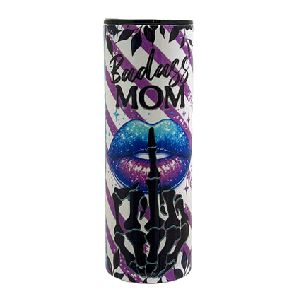 20 oz Skinny Sublimation Tumbler Badass Mom