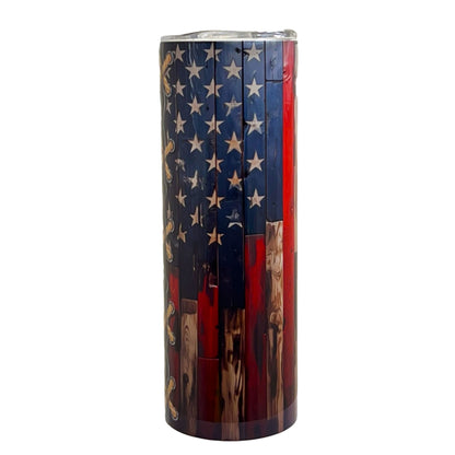 20 oz Skinny Sublimation Tumbler Flag and Bass