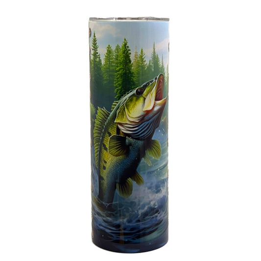 20 oz Skinny Sublimation Tumbler Flag and Bass