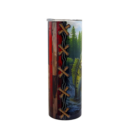 20 oz Skinny Sublimation Tumbler Flag and Bass