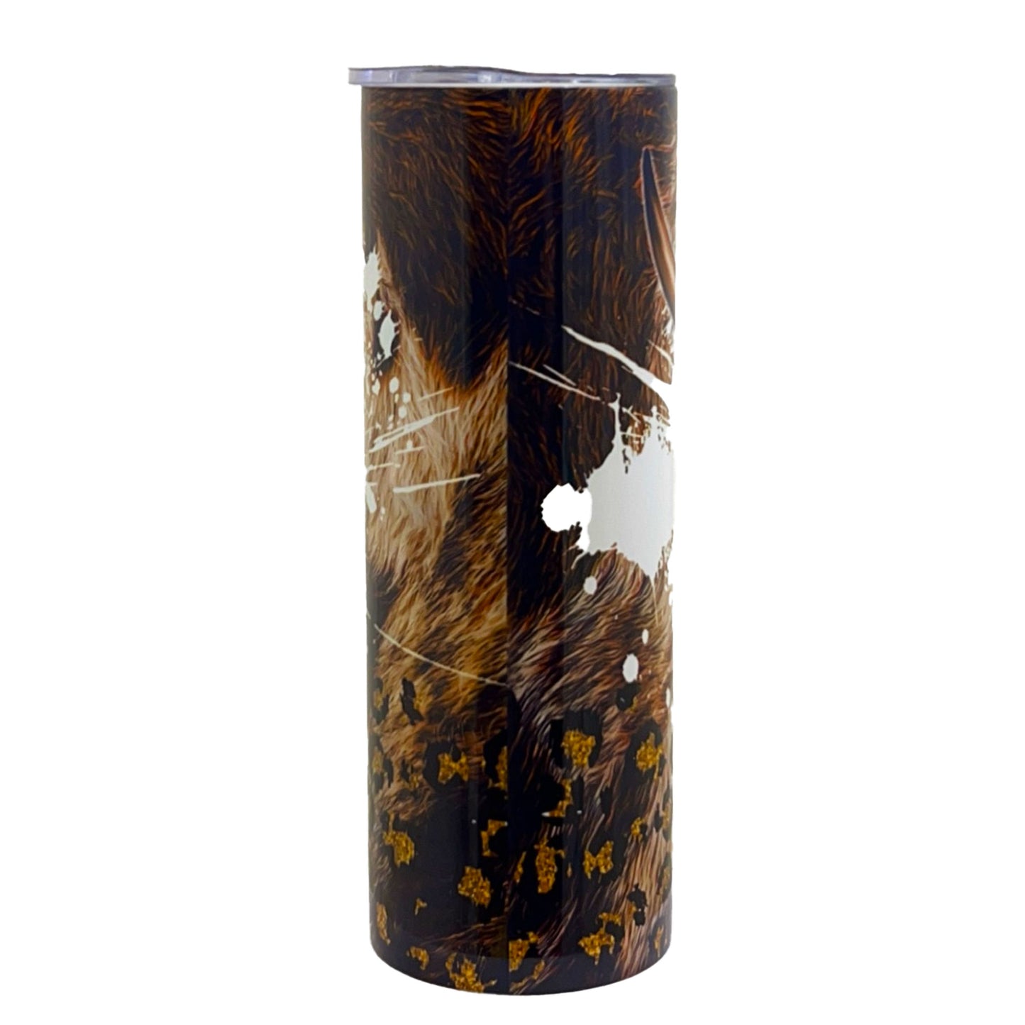 20 oz Sublimation Tumbler Highland Cow Leopard Print