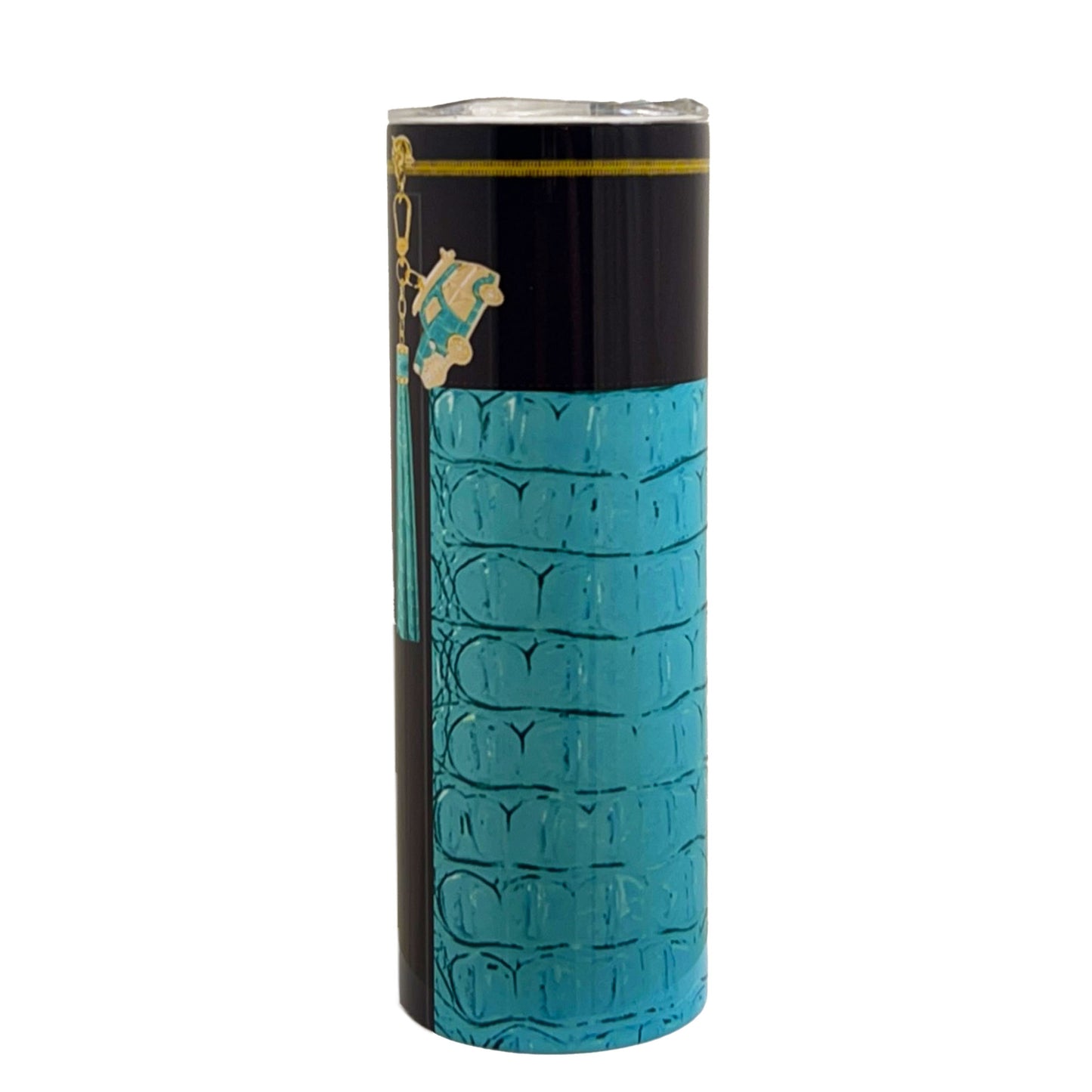 20 oz Teal and Black Purse Tumbler