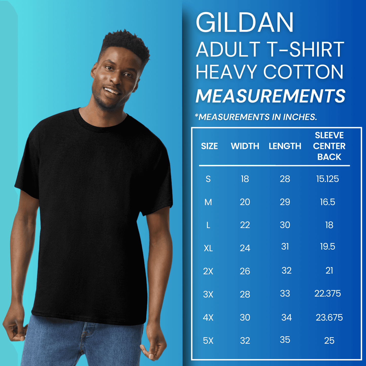 Black Gildan Unisex Heavy Cotton T-Shirt