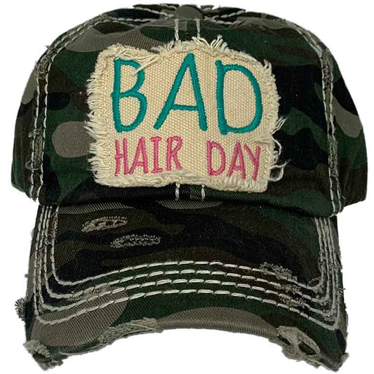 Hat Camo Bad Hair Day Vintage