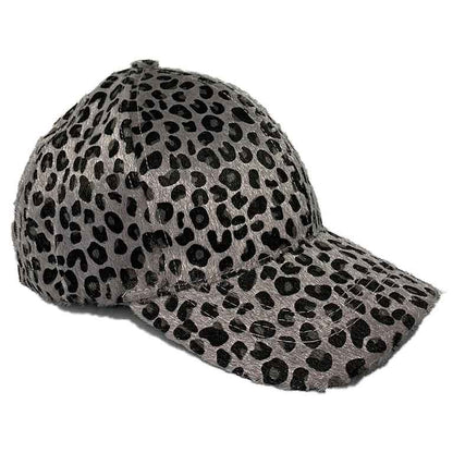 Hat Cheetah Print Grey and Black