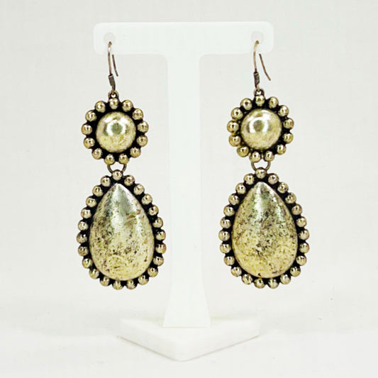 Teardrop Earrings Vintage Hammered Look