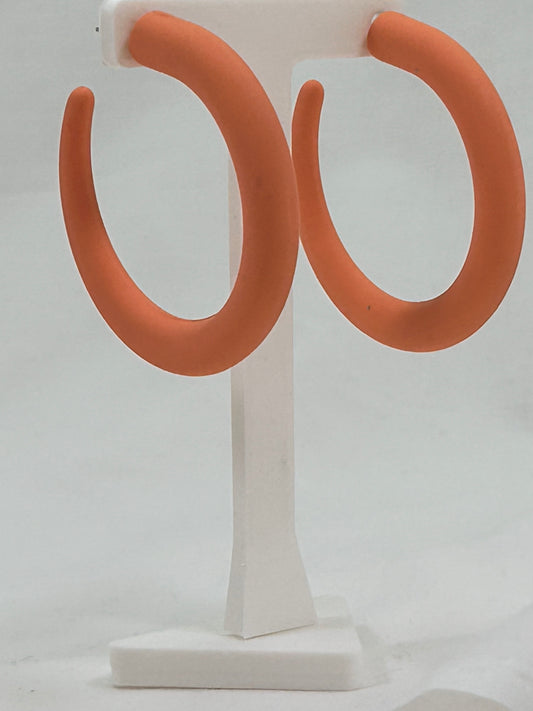 Orange Silicone Hoop Earrings