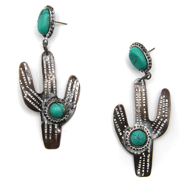 Tipi Navajo Rustic Metal Turquoise Cactus