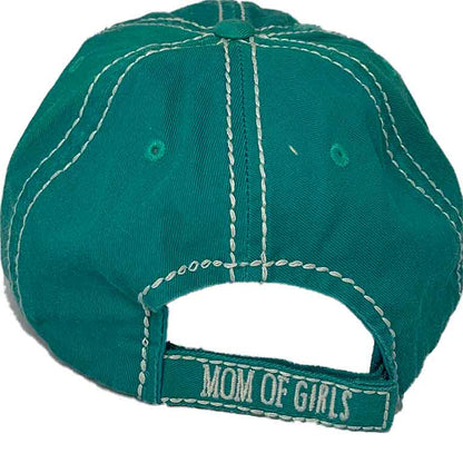 Hat Turquoise Vintage with Mom of Girls Patch