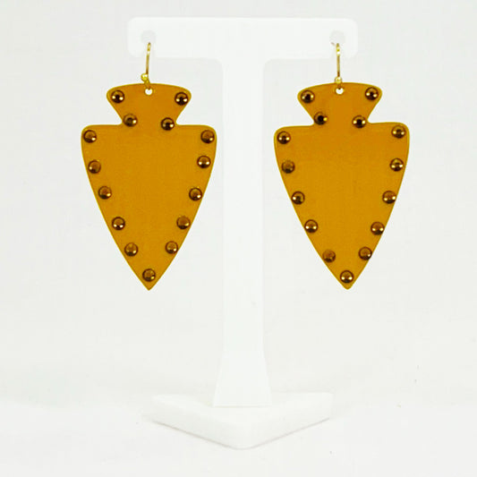 Western Arrow Head Earrings Yellow