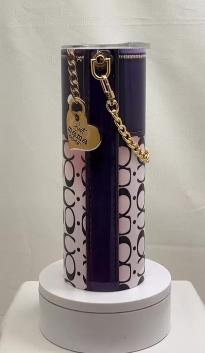 20 oz Purple Chain Purse Tumbler