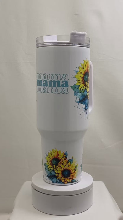 40 oz Mom Mama Sunflowers Sublimated Tumbler