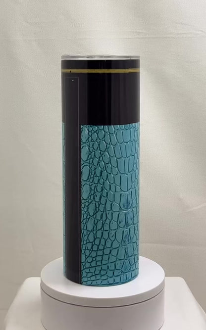 20 oz Teal and Black Purse Tumbler