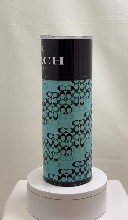 20 oz Teal and Black Purse Sublimation Tumbler